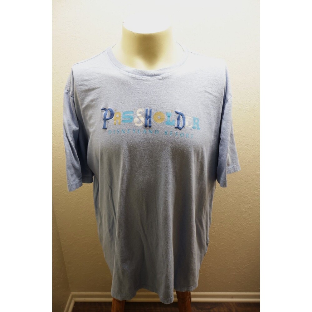 Disney Parks Disneyland Resort Passholder T Shirt Mens 2XL Blue Attractions